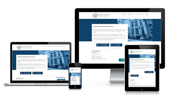 Voorbeeld van een WordPress website voor een advocatenkantoor, ontwikkeld door AlphaWeb met focus op professionaliteit, snelheid en SEO