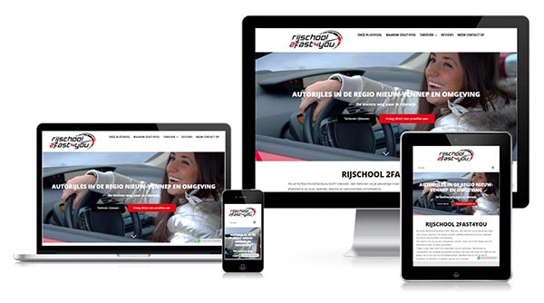 Voorbeeld van een WordPress website voor een rijschool, gemaakt door AlphaWeb voor optimale vindbaarheid en professioneel ontwerp