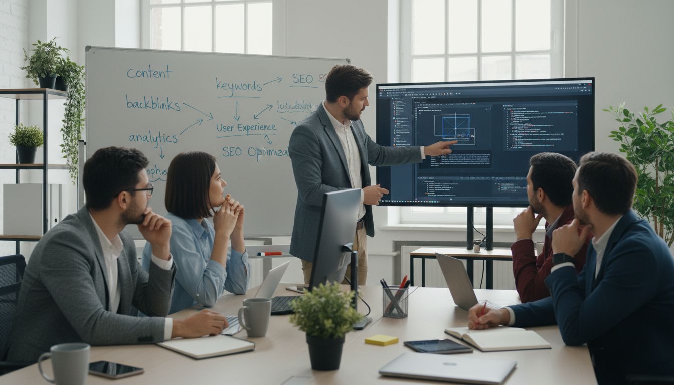 Rol Van SEO Bij Websiteontwikkeling wordt stap voor stap uitgelegd aan team
