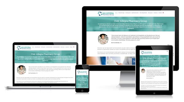 Responsive WordPress website apotheek op laptop, tablet en mobiel - professioneel design