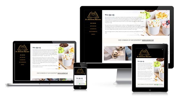 Responsive WordPress website foodtruck op laptop, tablet en mobiel - professioneel design