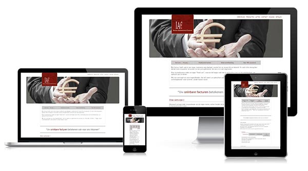 Responsive WordPress website incassobureau op laptop, tablet en mobiel - professioneel design
