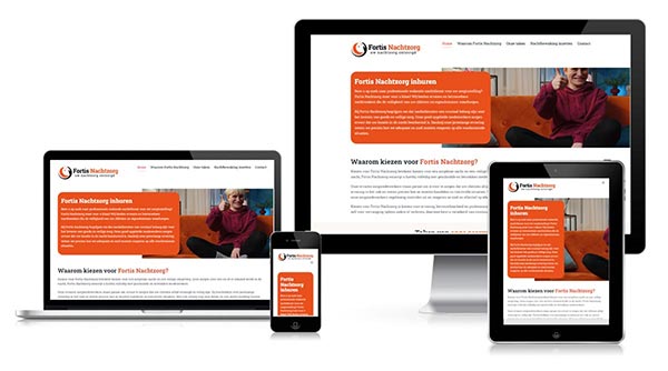 Responsive WordPress website zorginstelling op laptop, tablet en mobiel - professioneel design