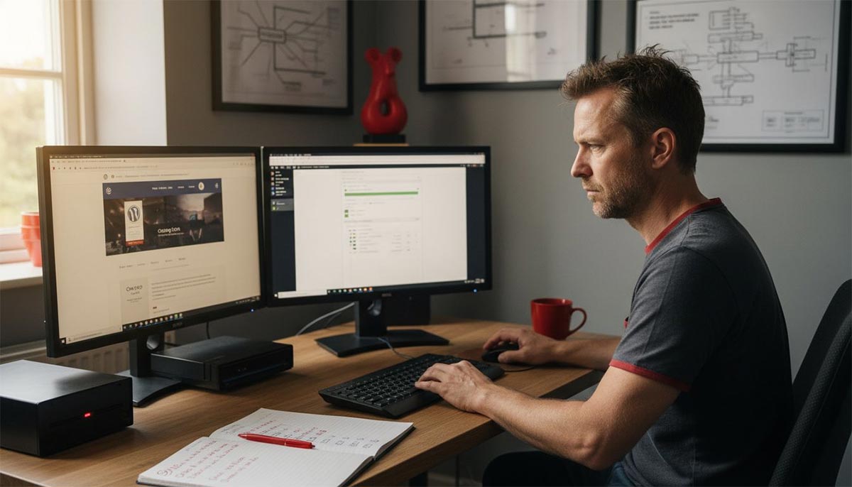 Webdesigner test website na update